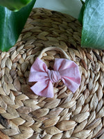 Light Pink Nylon Bow Headband